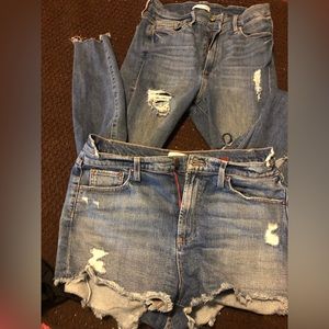 Alice + Olivia shorts M/31 good American jeans 4/27 excellent condition